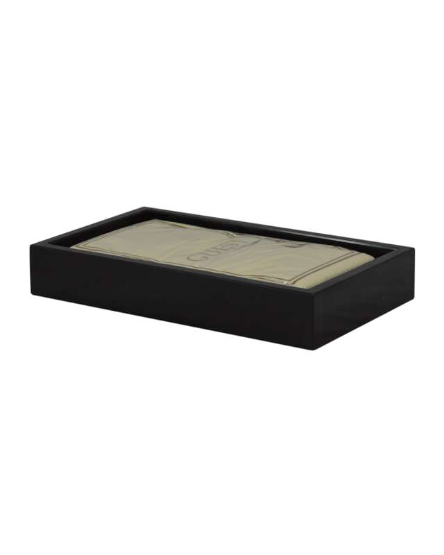 Eris Collection Jet Black Marble Guest Towel Tray